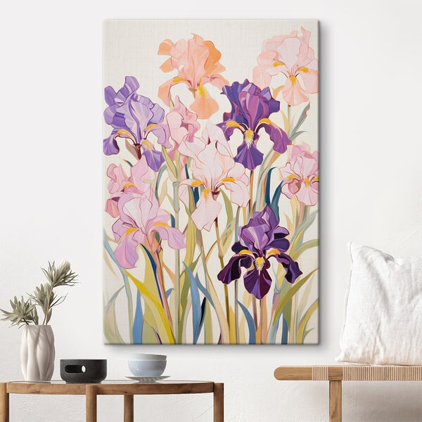 Tableaux Peinture représentant des fleurs sur fond blanc