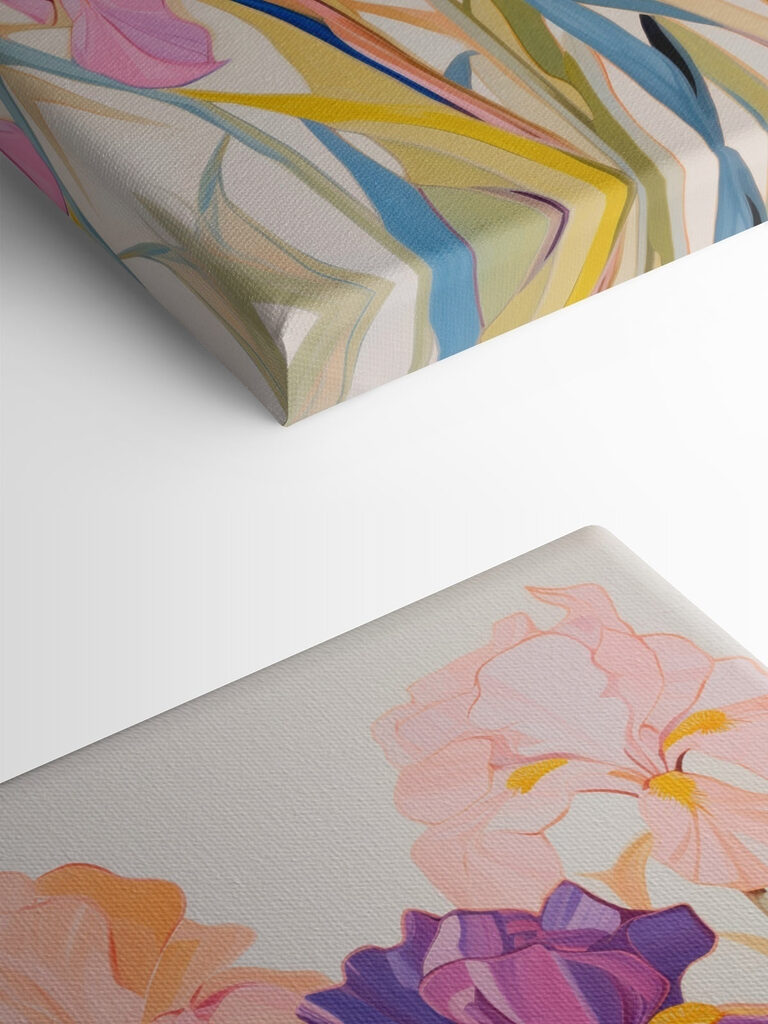 Painting of flowers on a white background