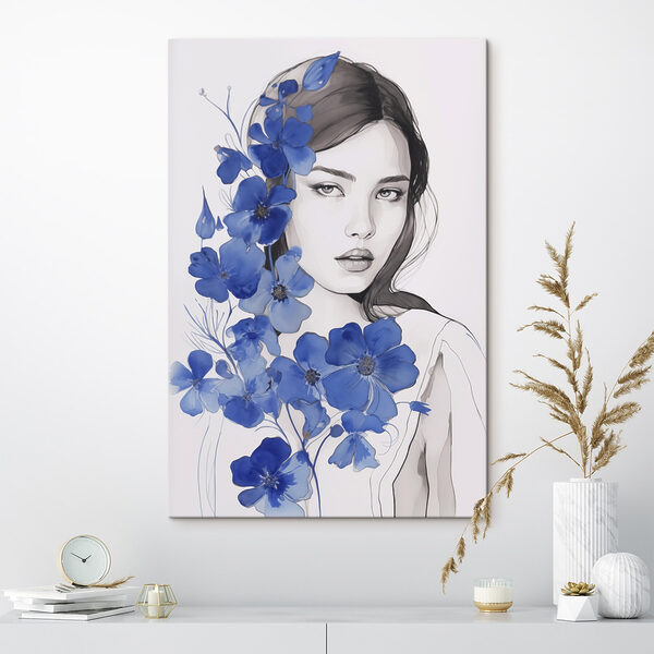Tableaux Tableaux Femme aux fleurs bleues (UGS : s45757)