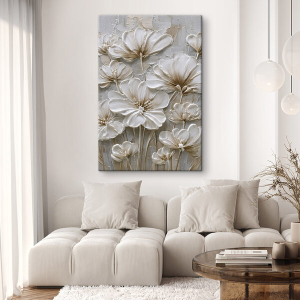 Delicate blooms on textured surface