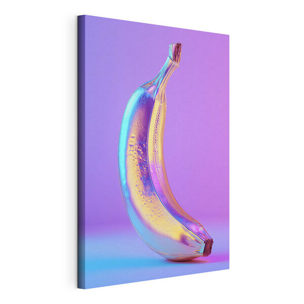 Tableaux Une banane colorée sur fond violet (UGS : s45728) Tableaux Tableaux Une banane colorée sur fond violet (UGS : s45728)