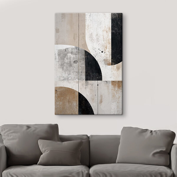 Tableaux Tableaux Mur peint en noir et blanc (UGS : s45812)