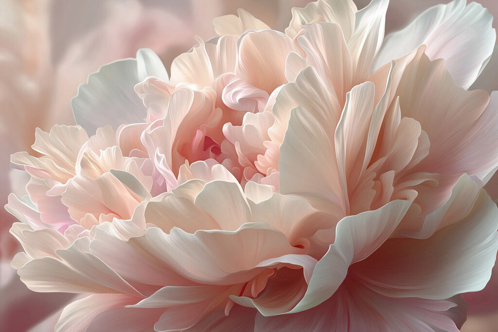 Soft petals in gentle pastel hues