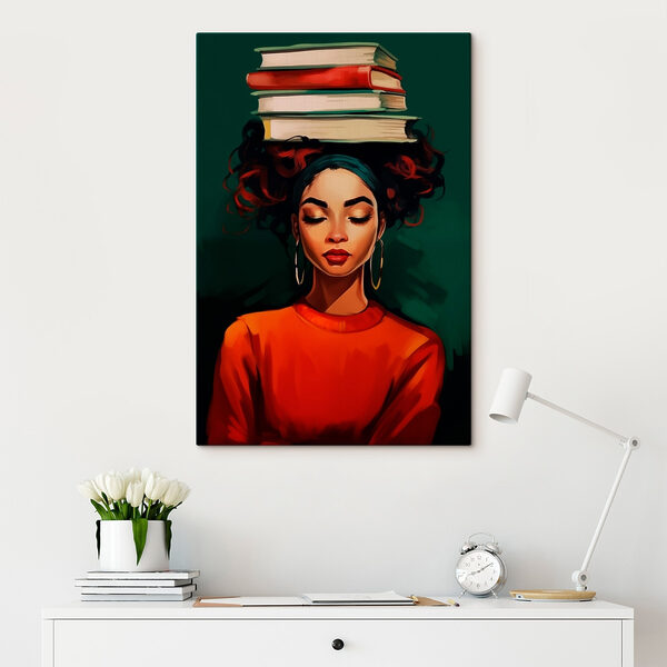 Woman with books on her head Woman with books on her head