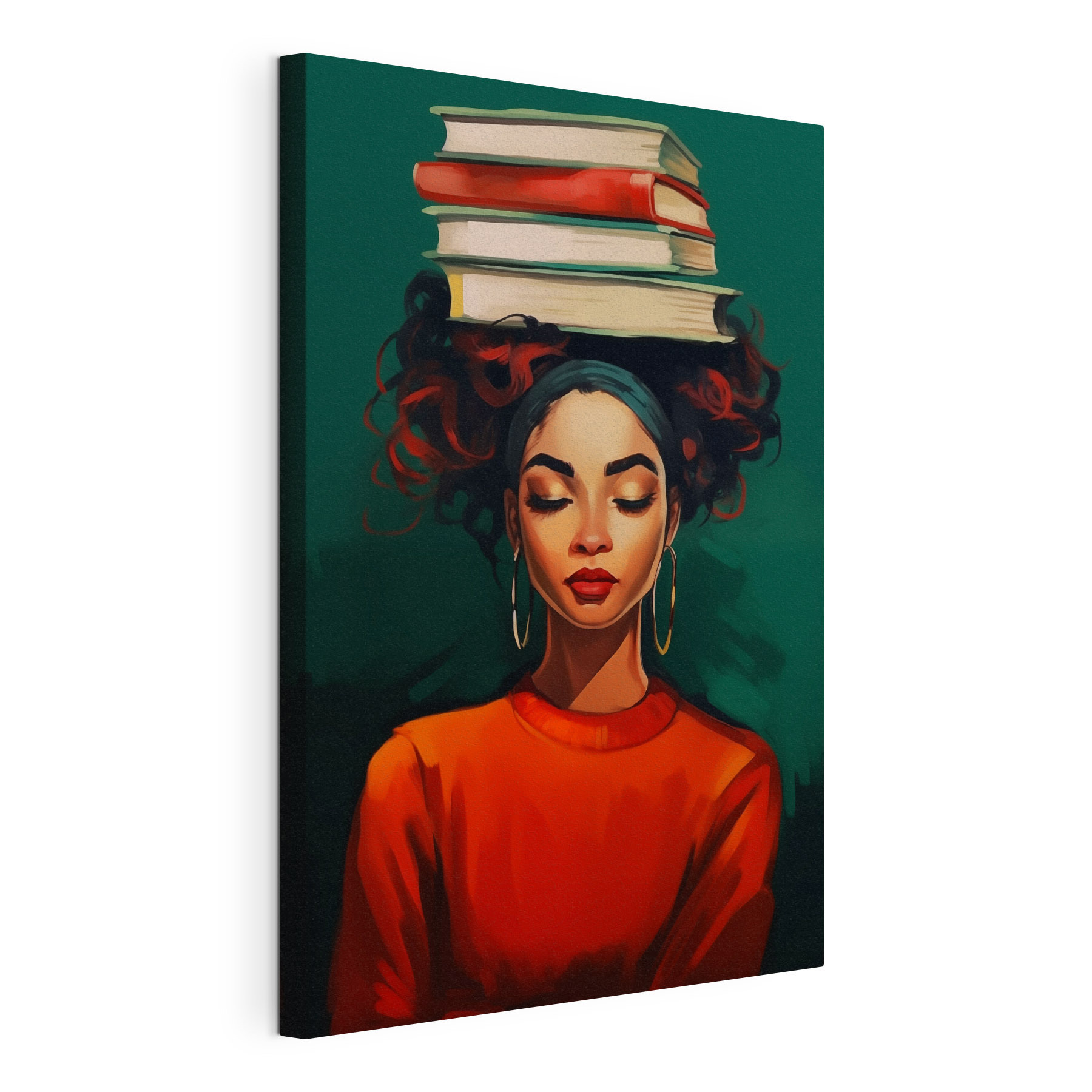 Woman with books on her head Woman with books on her head