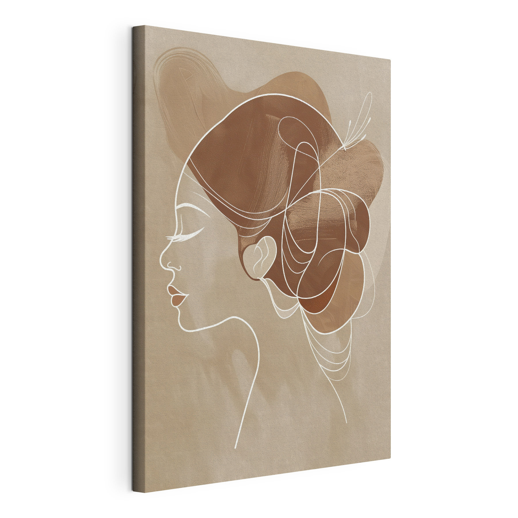 Woman's profile with a large hair piece