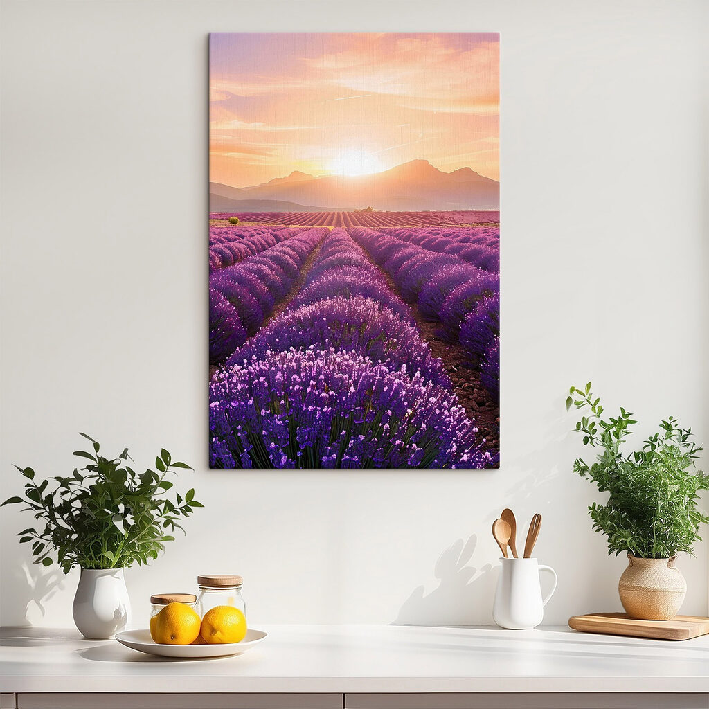 Field of lavender with mountains in the background Field of lavender with mountains in the background
