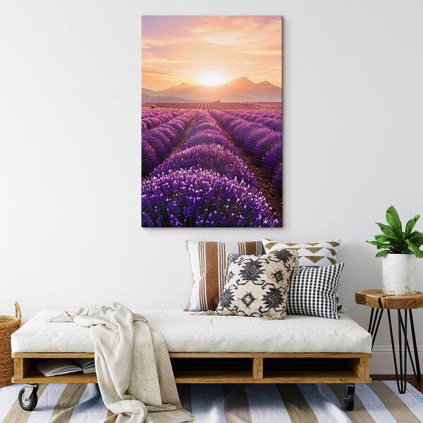 Field of lavender with mountains in the background Field of lavender with mountains in the background
