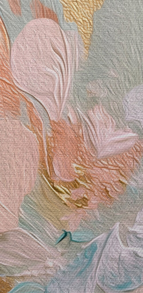 Delicate petals in soft pastel hues