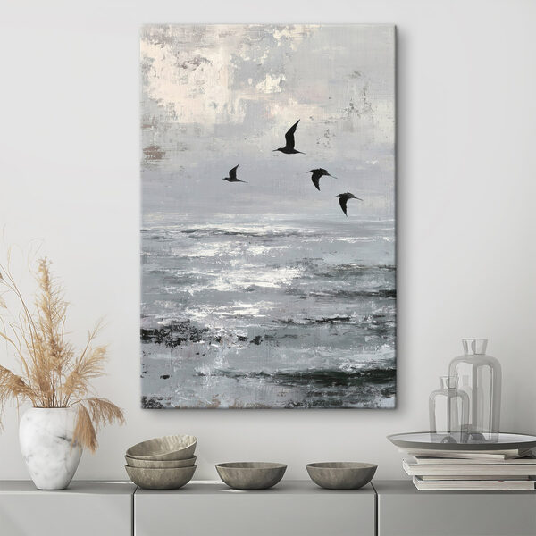 Tableaux Tableaux Des oiseaux volant au-dessus de l'eau (UGS : s46004)