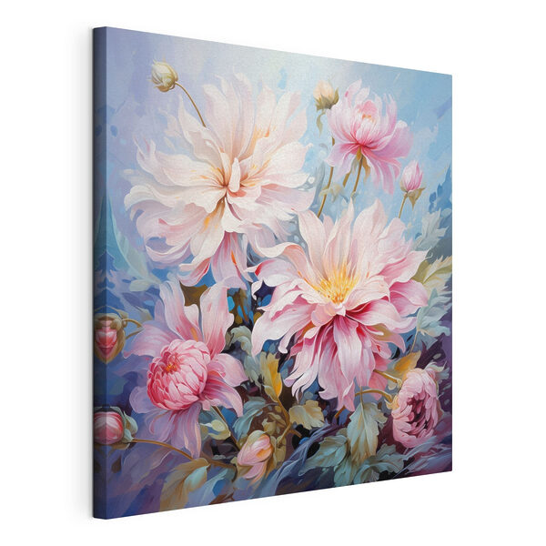 Tableaux Peinture représentant des fleurs sur fond bleu (UGS : s45737) Tableaux Tableaux Peinture représentant des fleurs sur fond bleu (UGS : s45737)