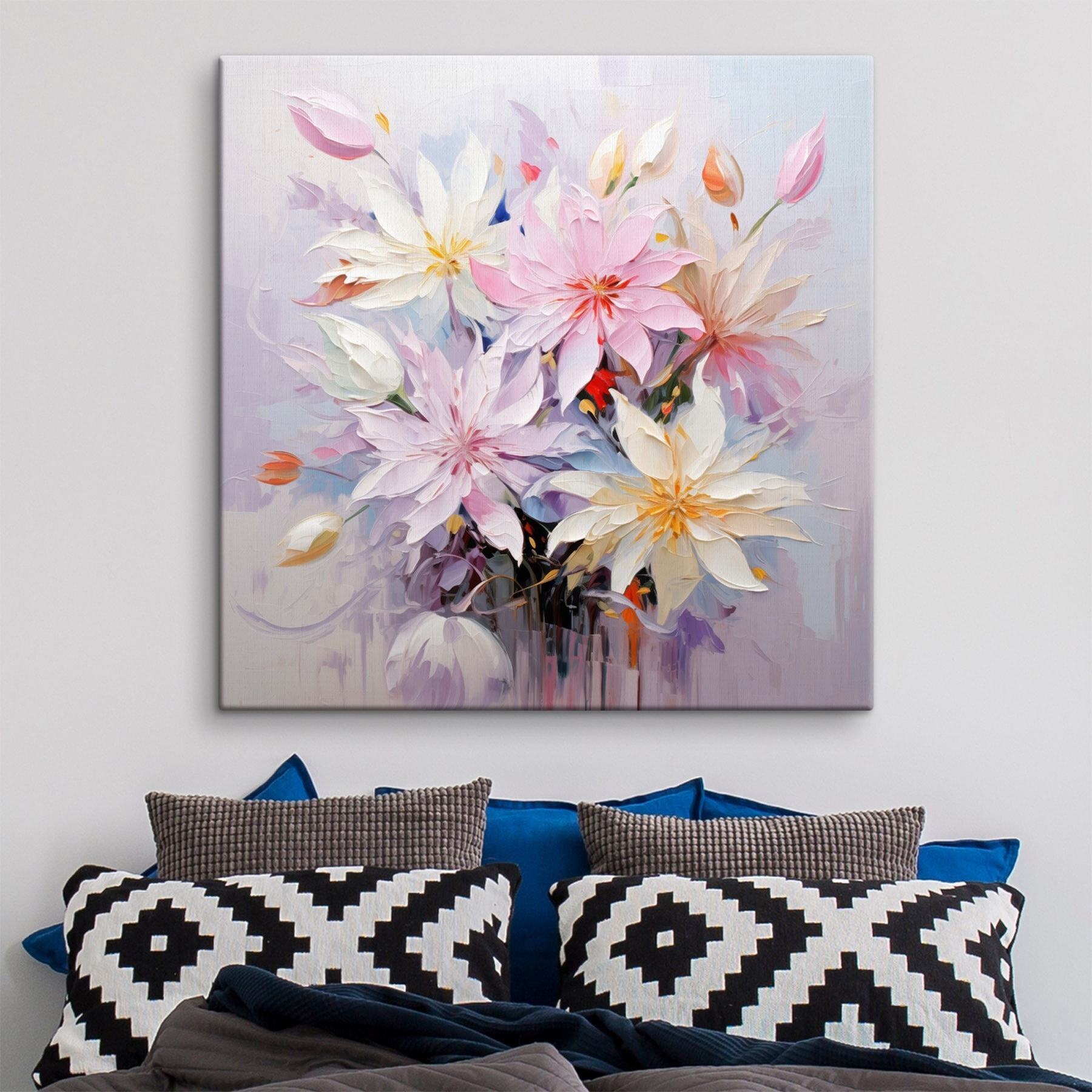 Painting of flowers on a white background