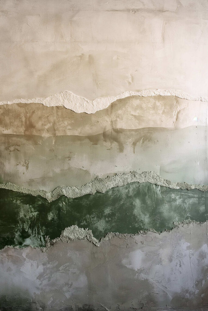 Wall with a few layers of cement Wall with a few layers of cement