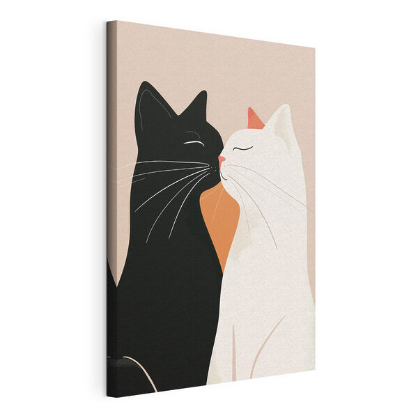 Tableaux Des chats noirs et blancs qui s'embrassent (UGS : s46042) Tableaux Tableaux Des chats noirs et blancs qui s'embrassent (UGS : s46042)