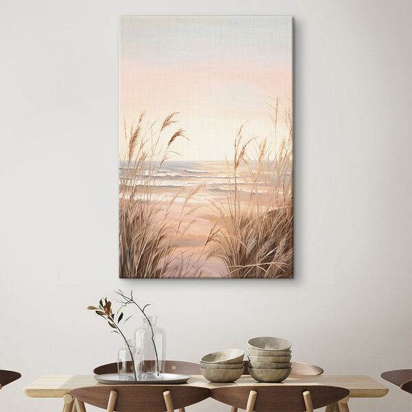 Tableaux Tableaux Plage avec des herbes hautes et de l'eau (UGS : s45935)