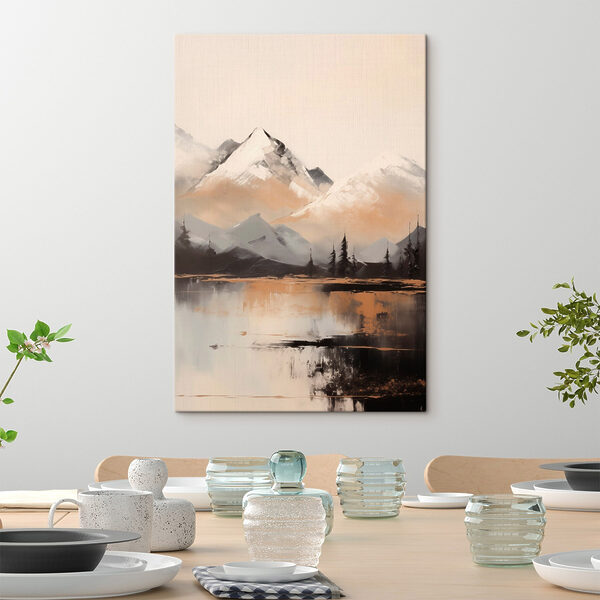 Tableaux Tableaux Peinture représentant une chaîne de montagnes et un lac (UGS : s45951)