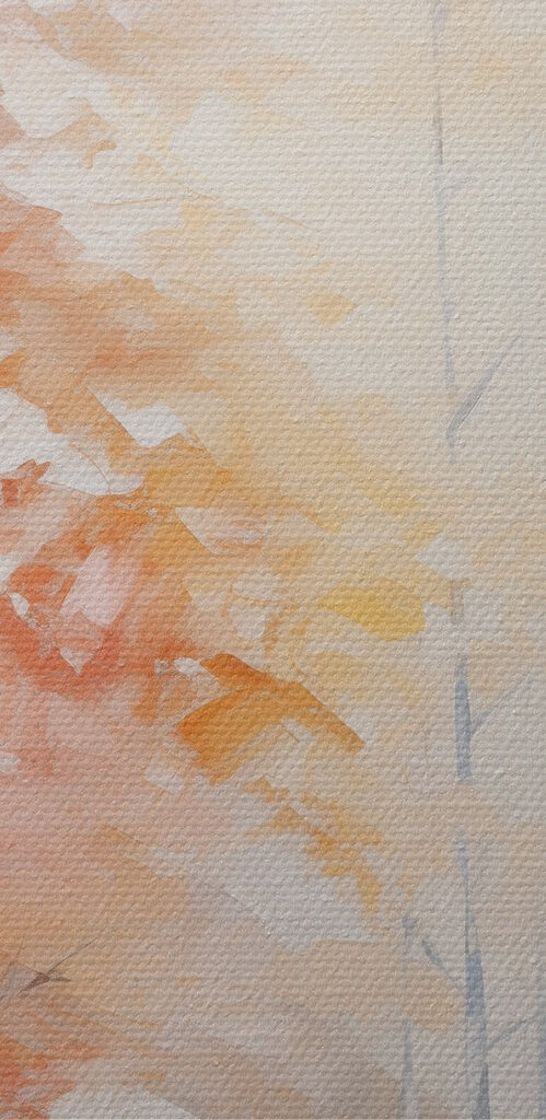 Painting of trees in a forest Painting of trees in a forest
