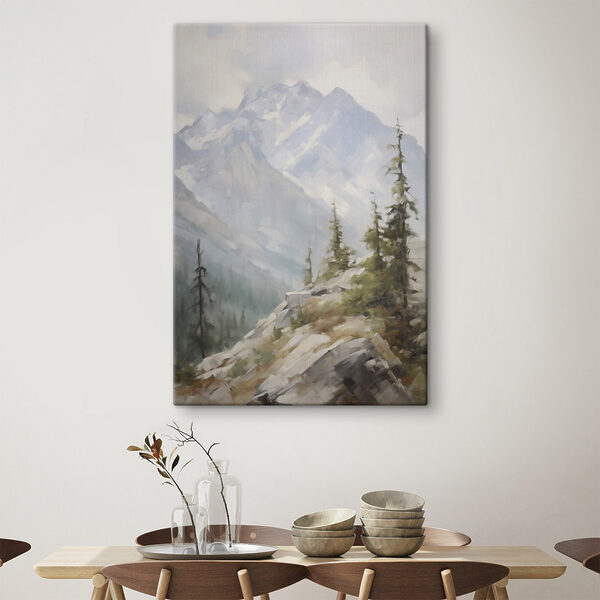 Tableaux Paysage de montagne avec des arbres et des montagnes