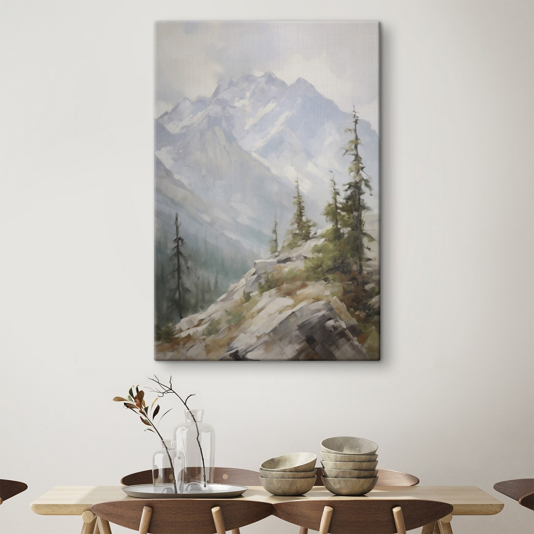 Mountain landscape with trees and mountains