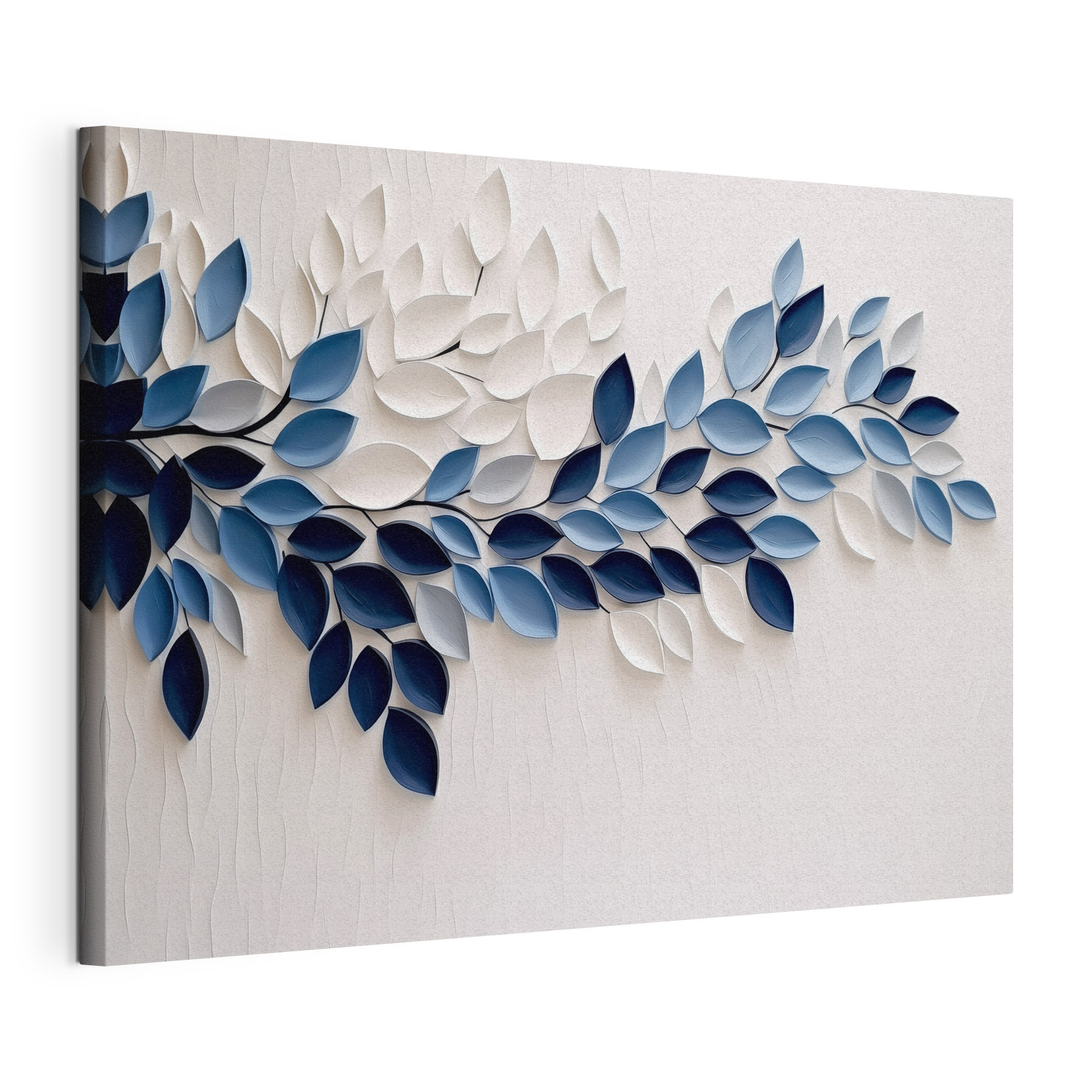 Blue and white leaf art Blue and white leaf art