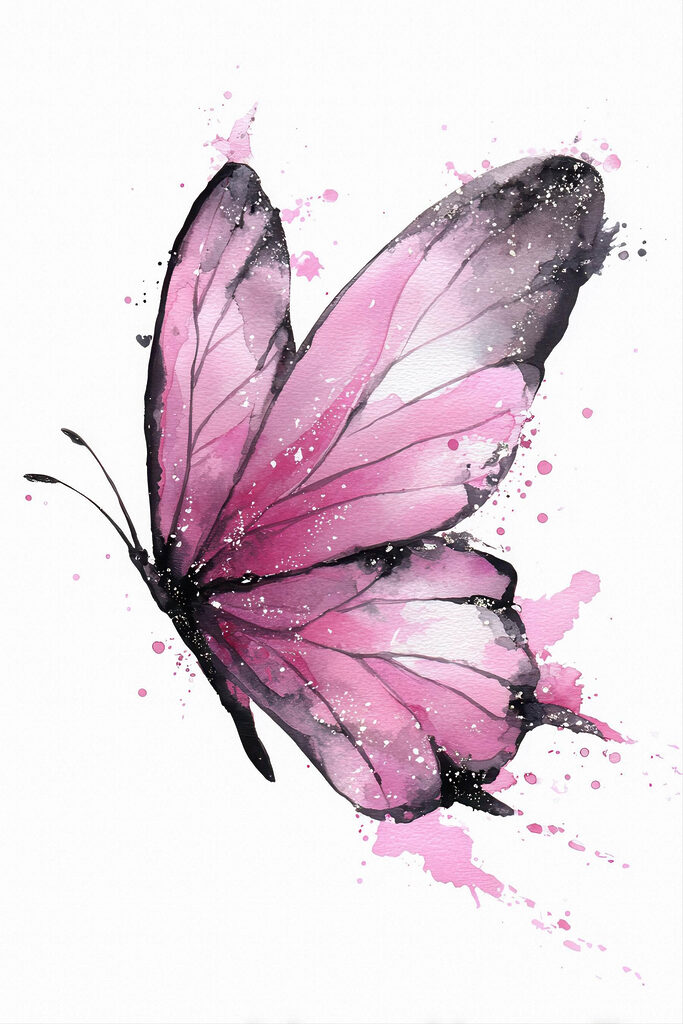 Pink butterfly with black wings Pink butterfly with black wings