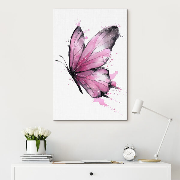 Pink butterfly with black wings Pink butterfly with black wings