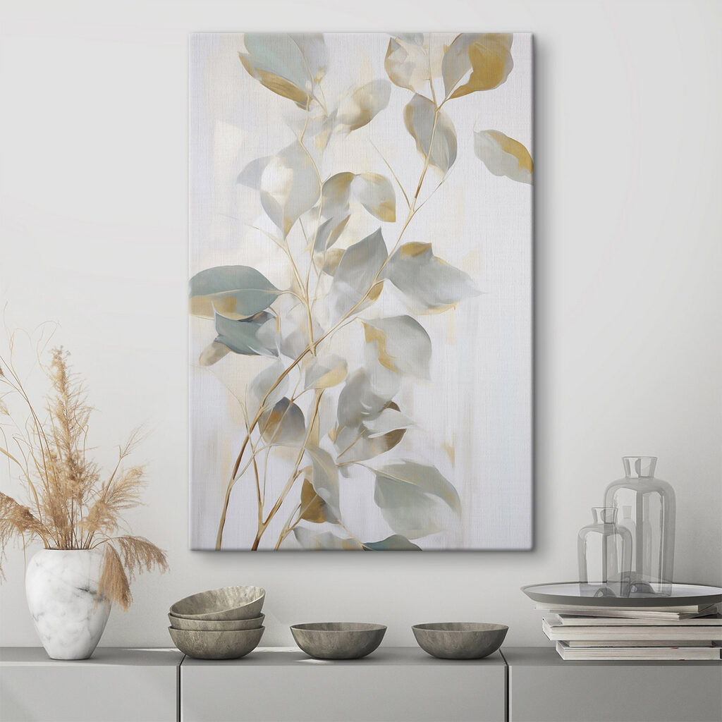 Painting of a branch with leaves