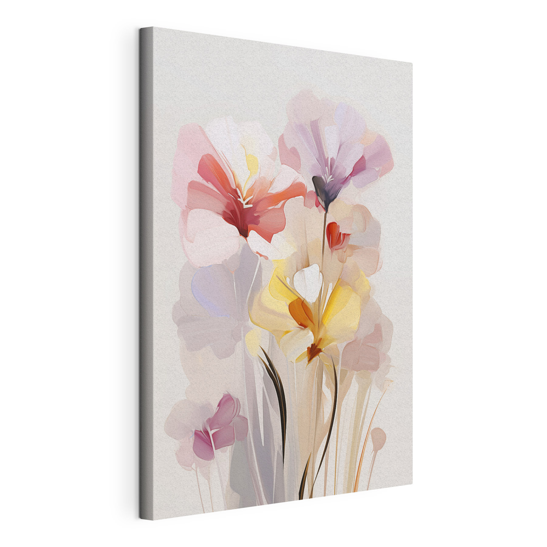 Painting of flowers on a white background Painting of flowers on a white background