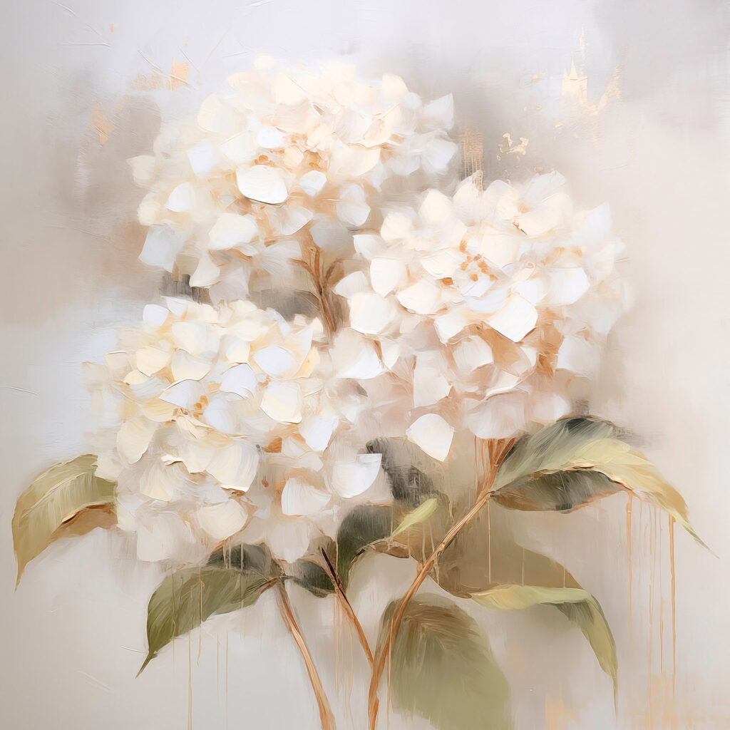 Painting of white flowers Painting of white flowers