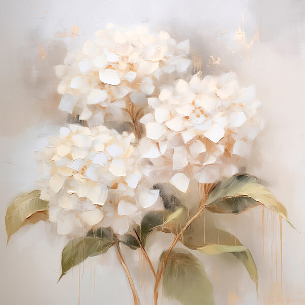 Painting of white flowers Painting of white flowers