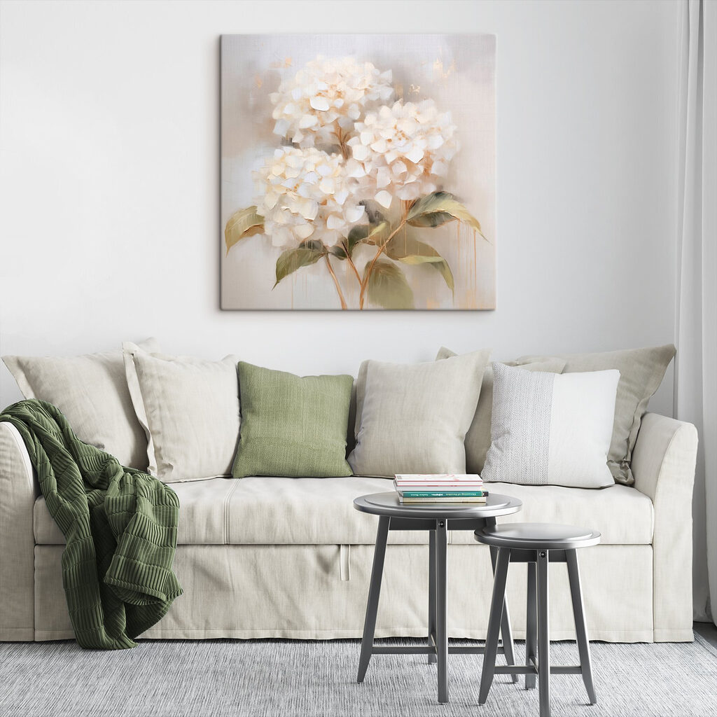 Painting of white flowers Painting of white flowers