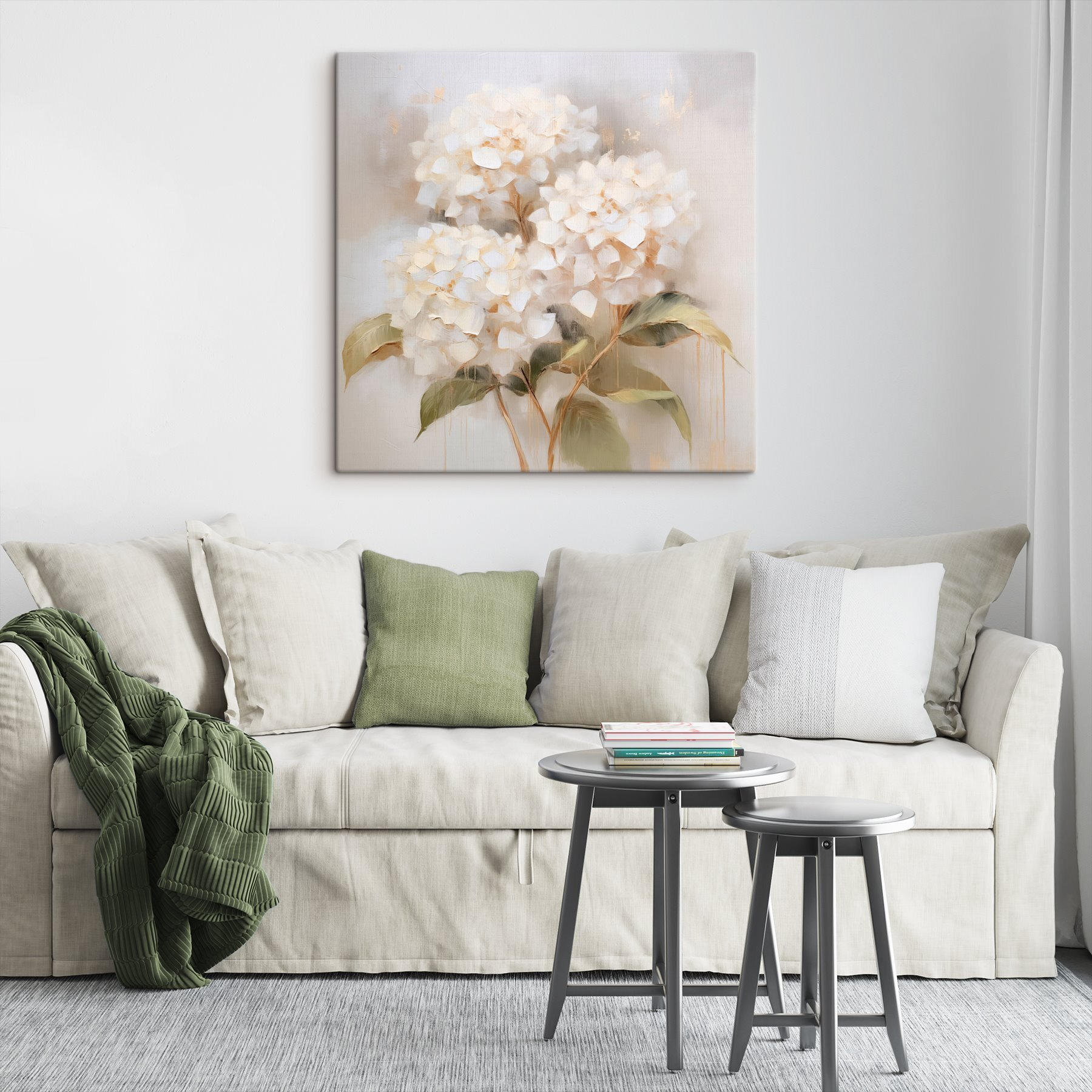 Painting of white flowers Painting of white flowers