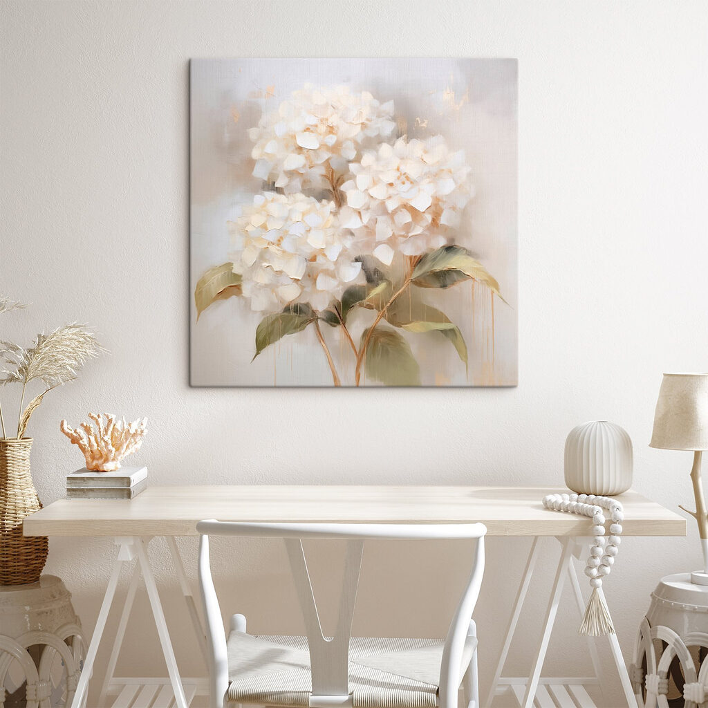 Painting of white flowers Painting of white flowers
