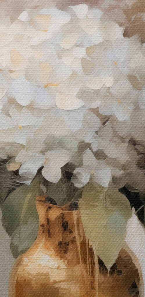 Painting of flowers in a vase Painting of flowers in a vase