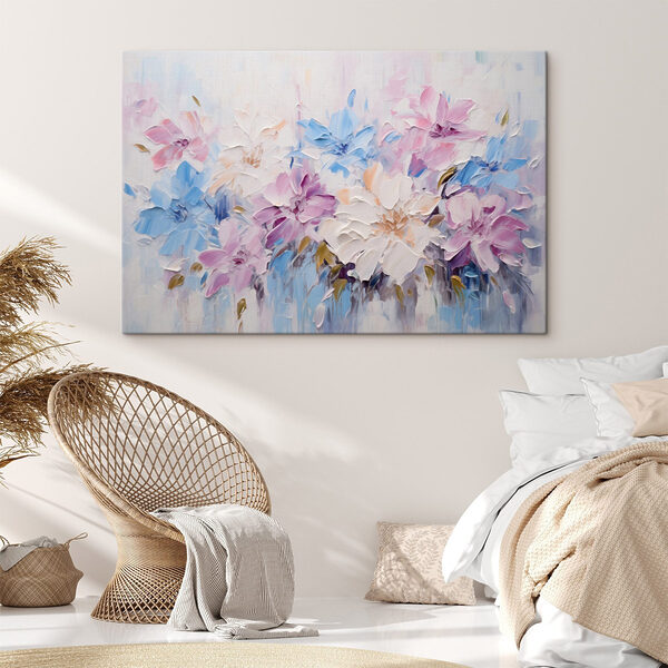 Tableaux Peinture représentant des fleurs sur un fond blanc