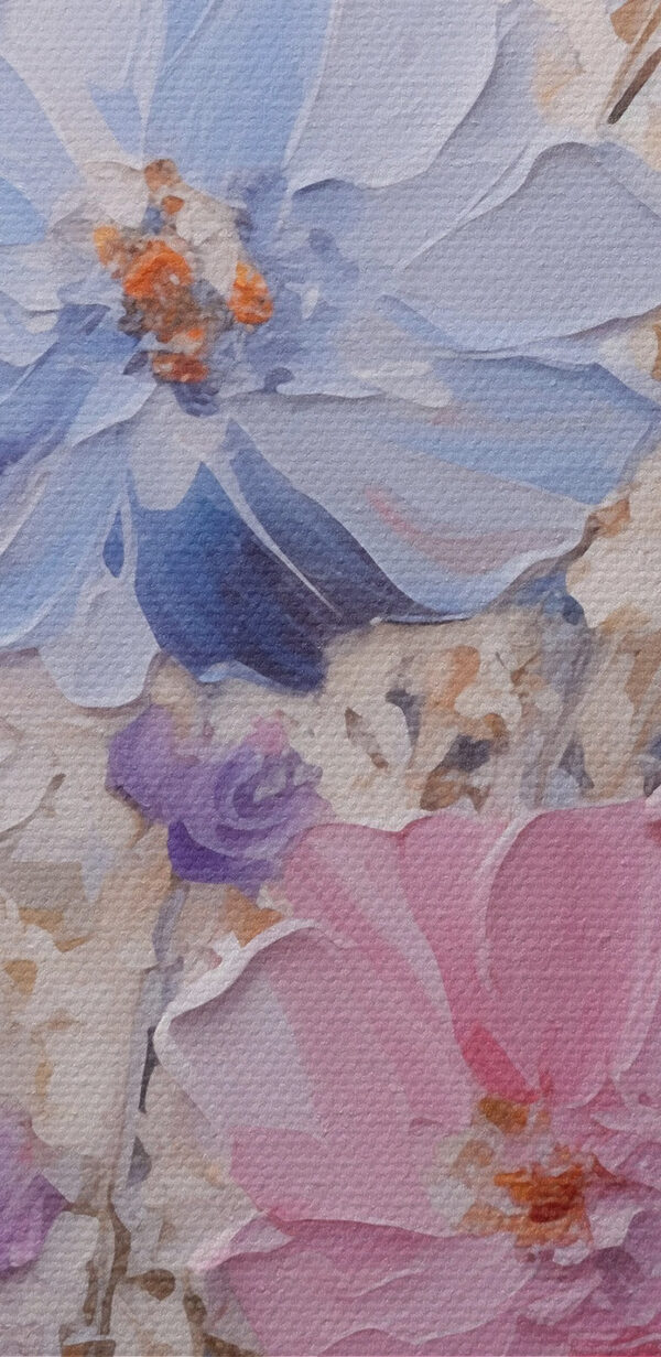 Painting of flowers on a white surface