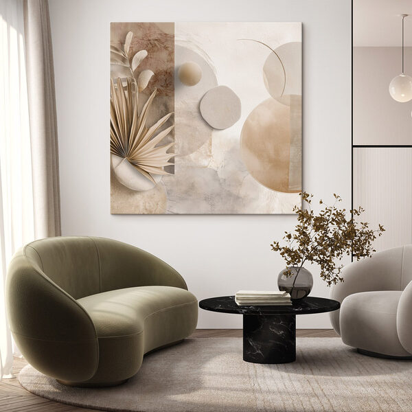 Tableaux Composition abstraite sereine aux tons doux