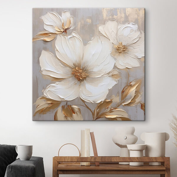 Tableaux Peinture représentant des fleurs sur un mur