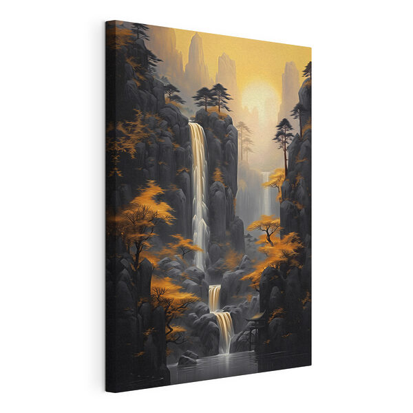 Cascade dans une zone rocheuse Tableaux Cascade dans une zone rocheuse