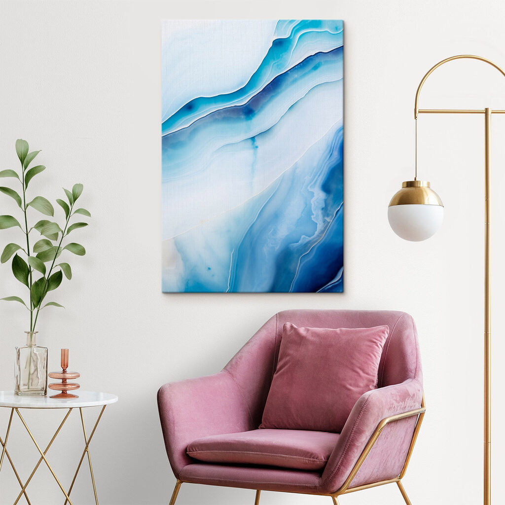 Flowing waves in calm blue tones Flowing waves in calm blue tones