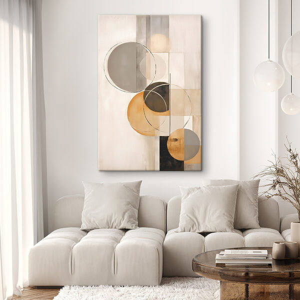 Tableaux Œuvre d'art composée de cercles et de carrés