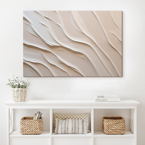 Tableaux Du sable blanc strié de lignes ondulées