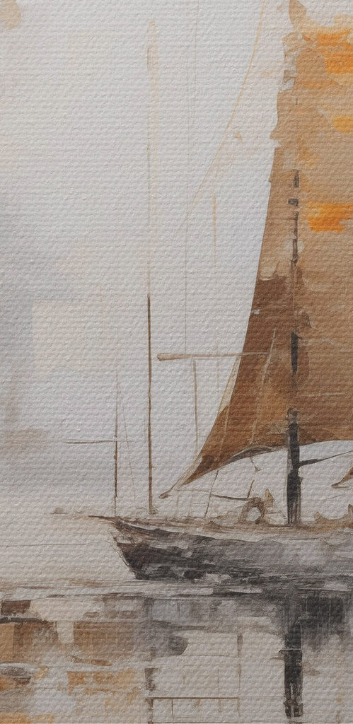Peinture représentant un voilier sur l'eau Peinture représentant un voilier sur l'eau