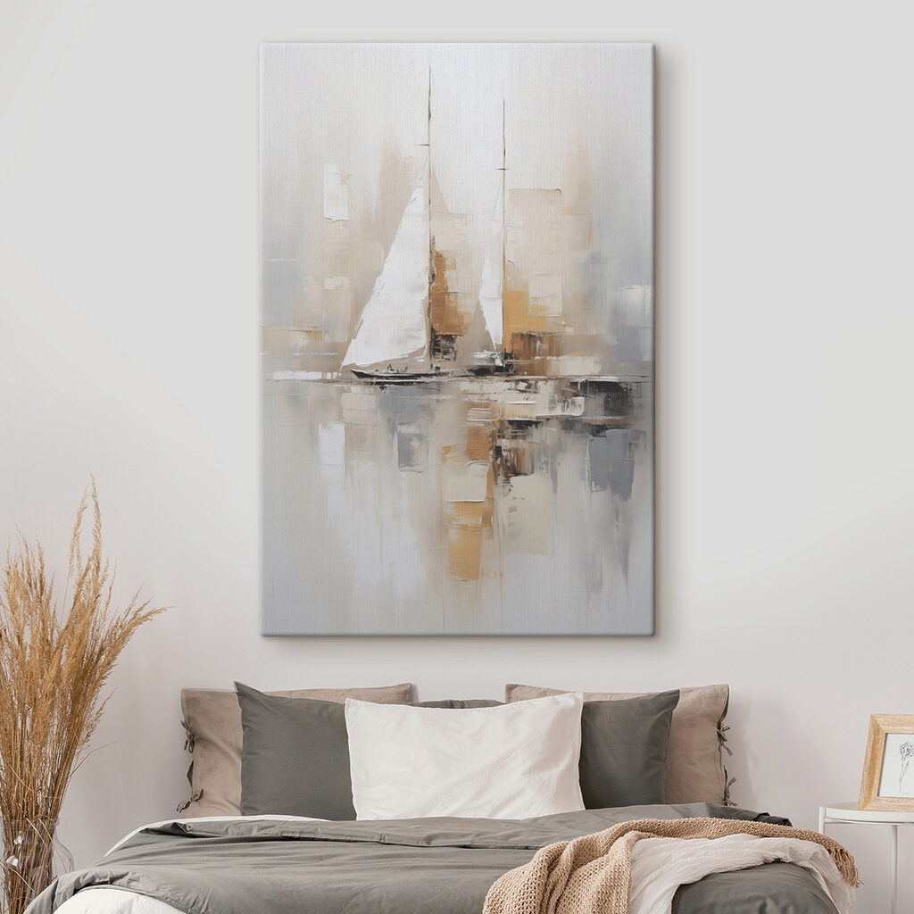Painting of a sailboat in the water Painting of a sailboat in the water