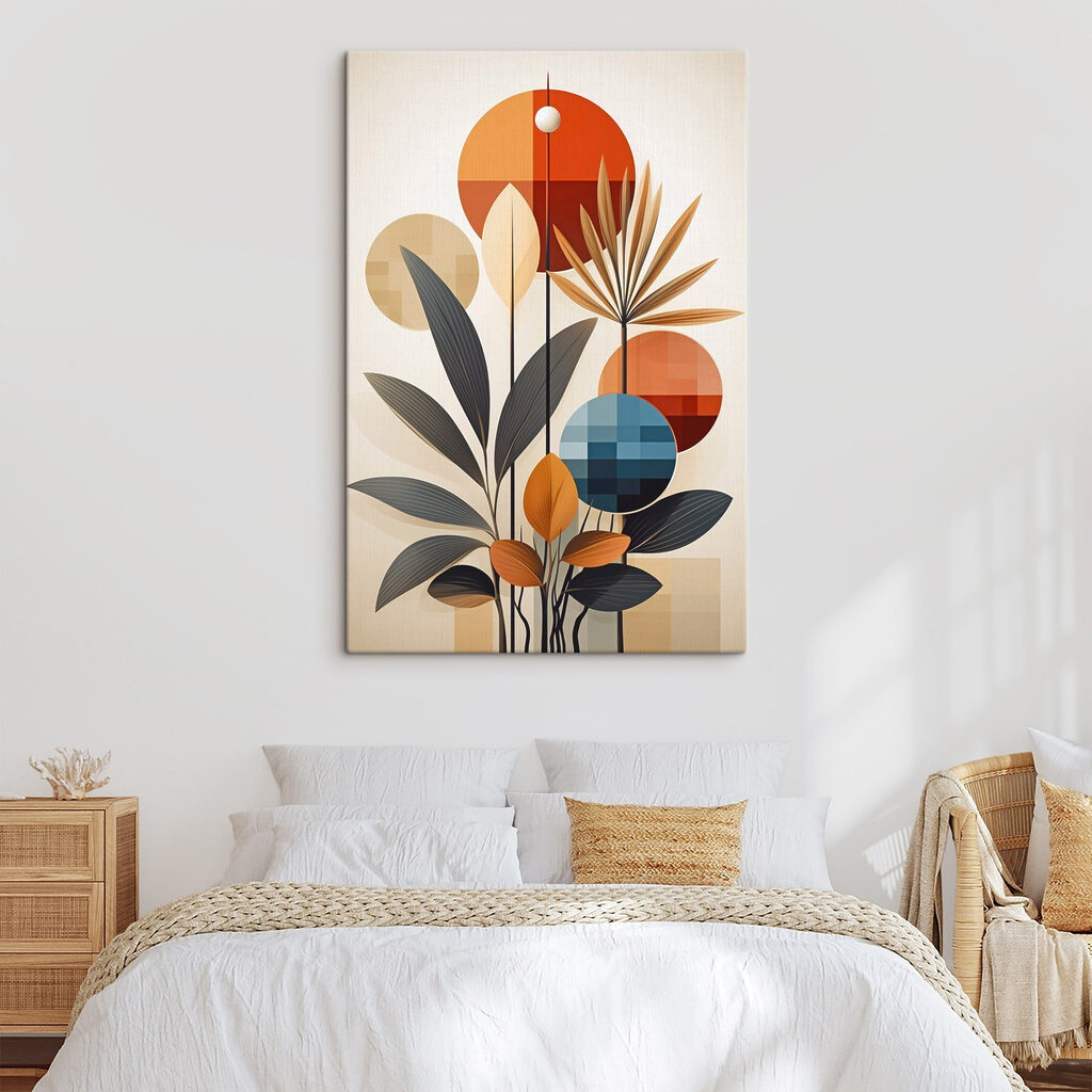 Plante avec des feuilles et des cercles Plante avec des feuilles et des cercles