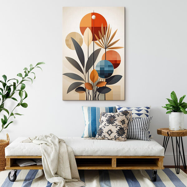 Plante avec des feuilles et des cercles Plante avec des feuilles et des cercles