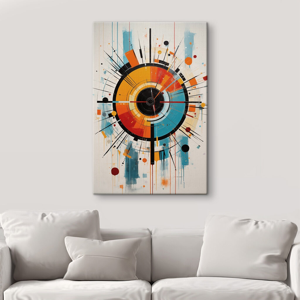Colorful circle with lines and dots