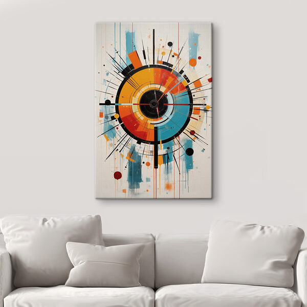 Colorful circle with lines and dots