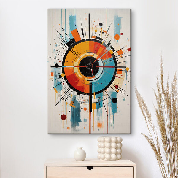 Colorful circle with lines and dots