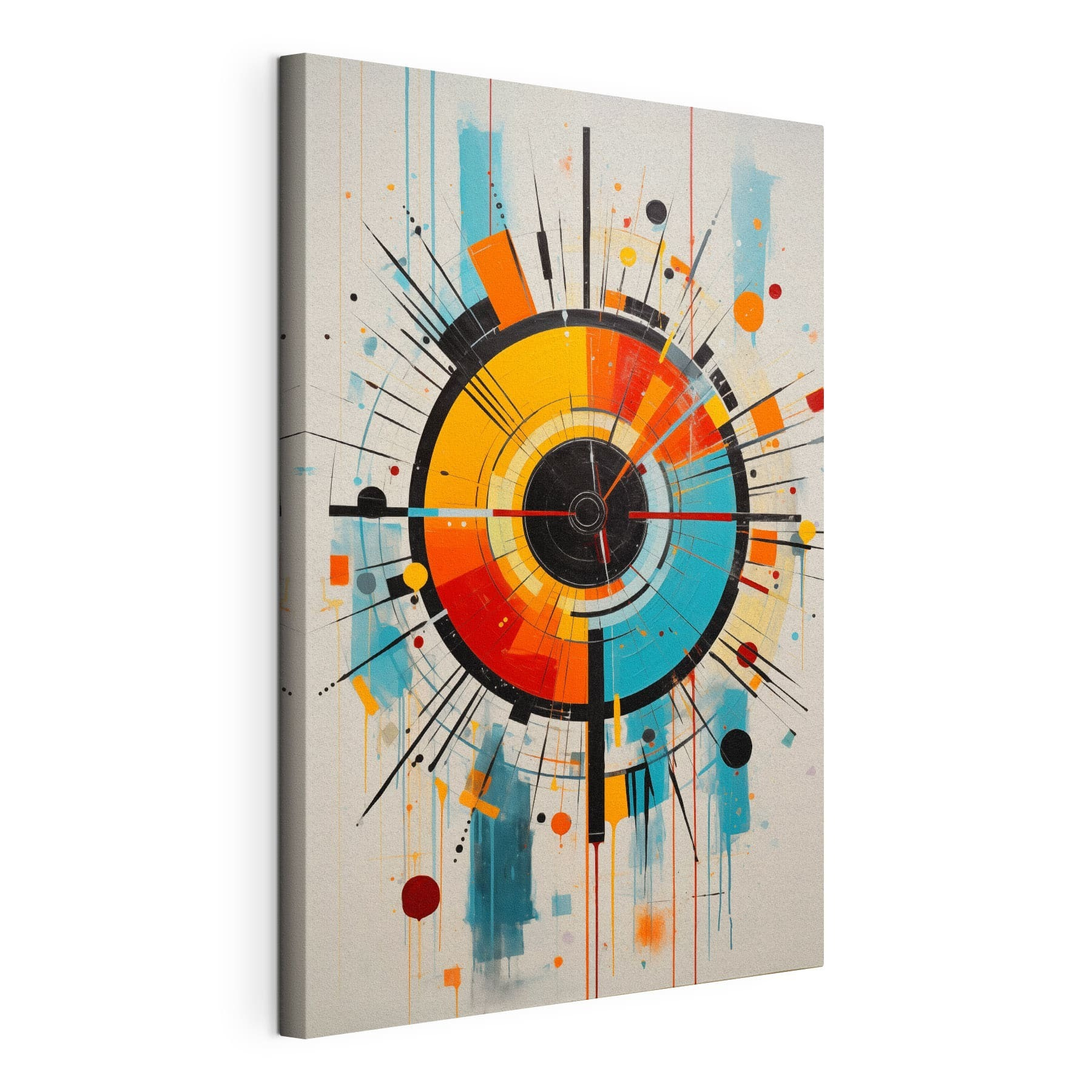 Colorful circle with lines and dots